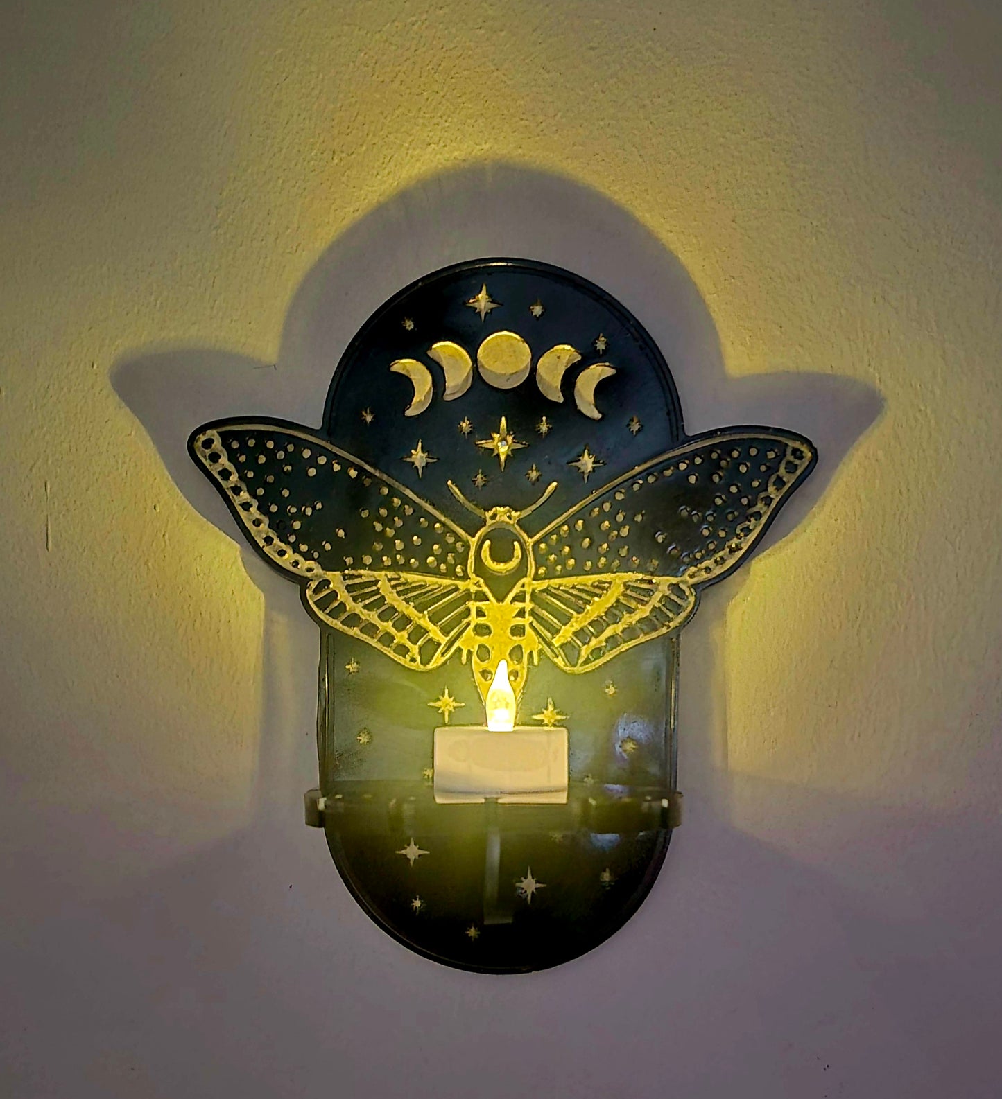 Celestial Moth Tea Light Holder – Wall Decor & Jewellery Hanger
