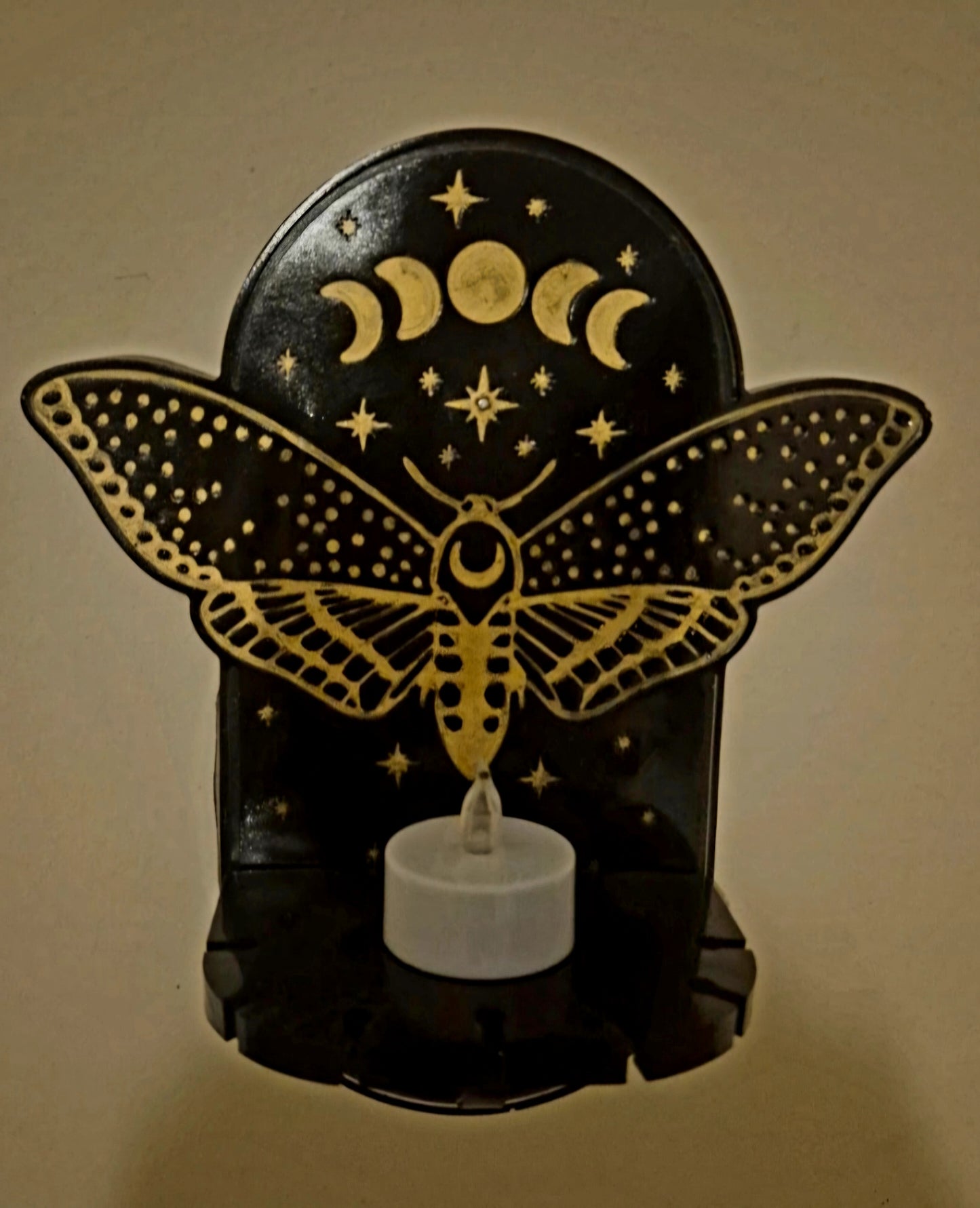 Celestial Moth Tea Light Holder – Wall Decor & Jewellery Hanger