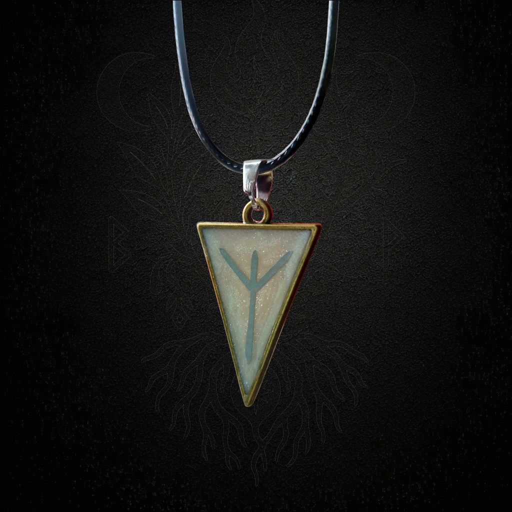 White Algiz Rune Necklace
