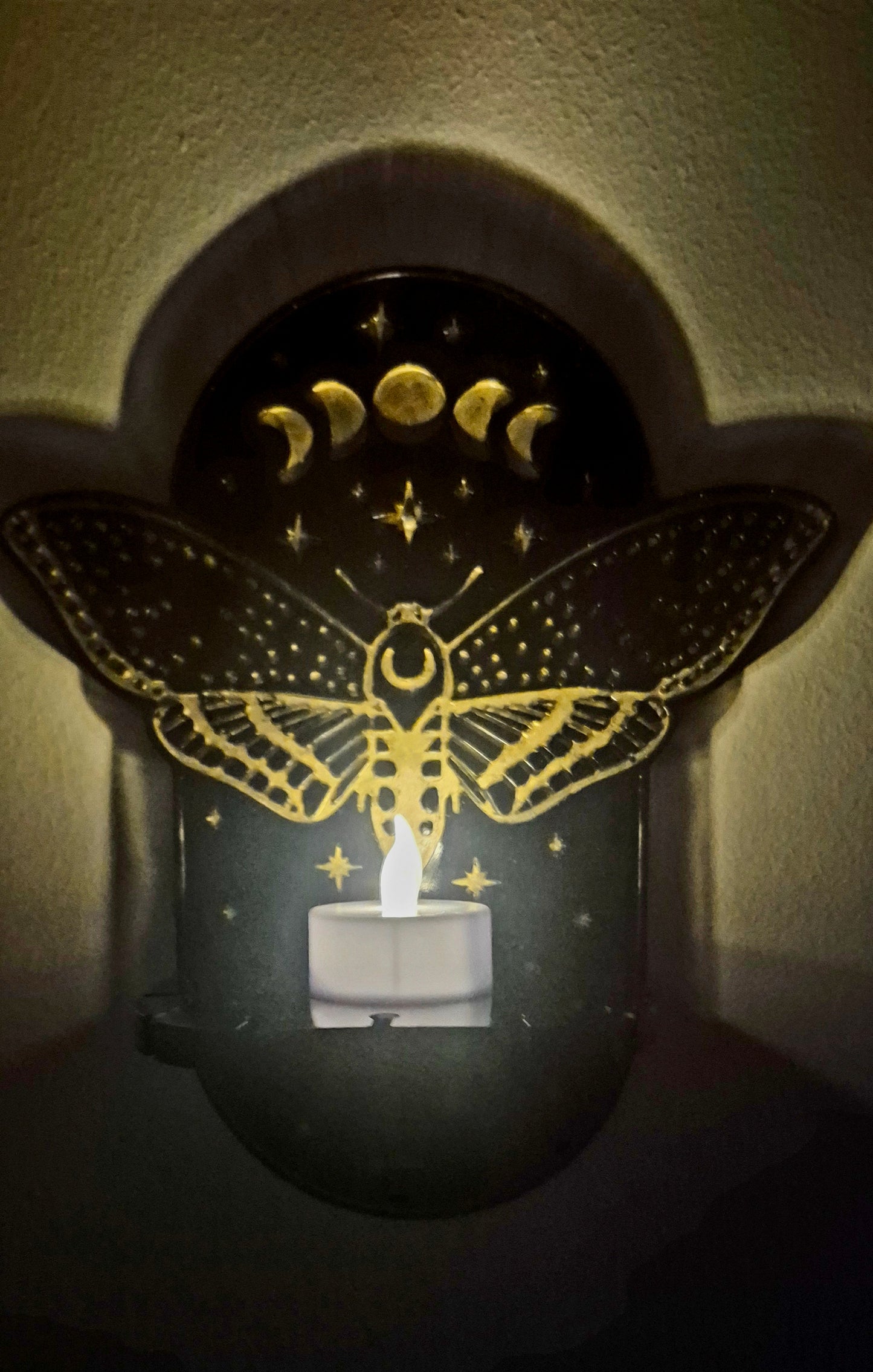 Celestial Moth Tea Light Holder – Wall Decor & Jewellery Hanger