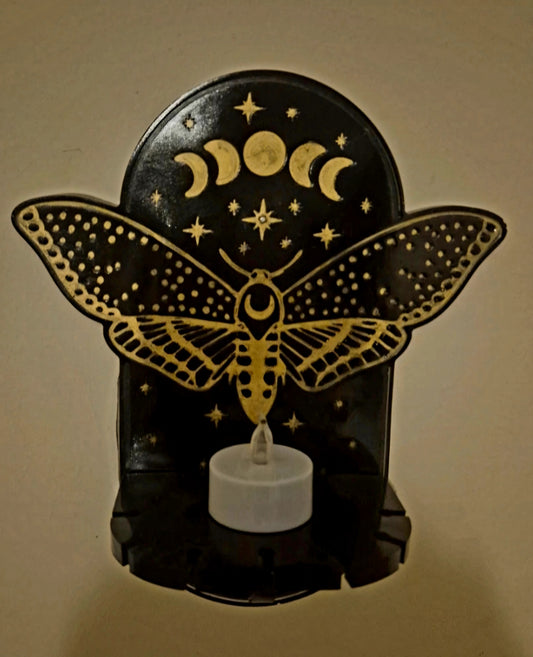 Celestial Moth Tea Light Holder – Wall Decor & Jewellery Hanger