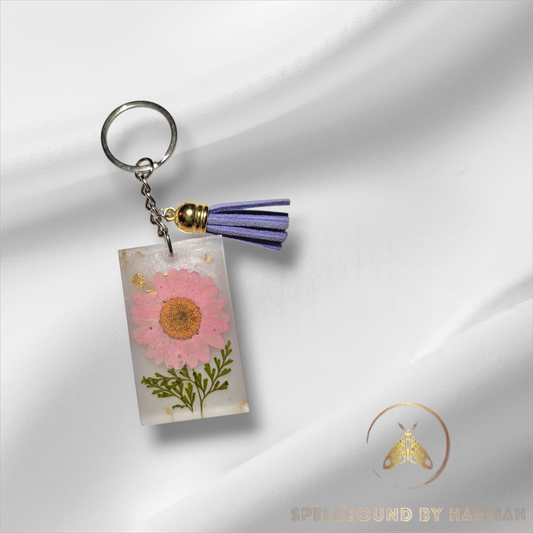 Pink Flower Keyring