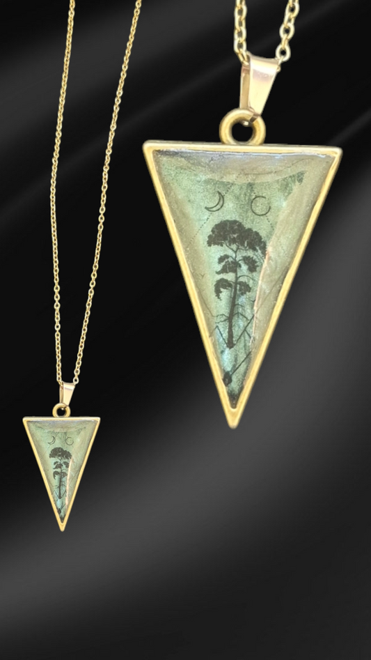 Tree Triangle Pendant Necklace