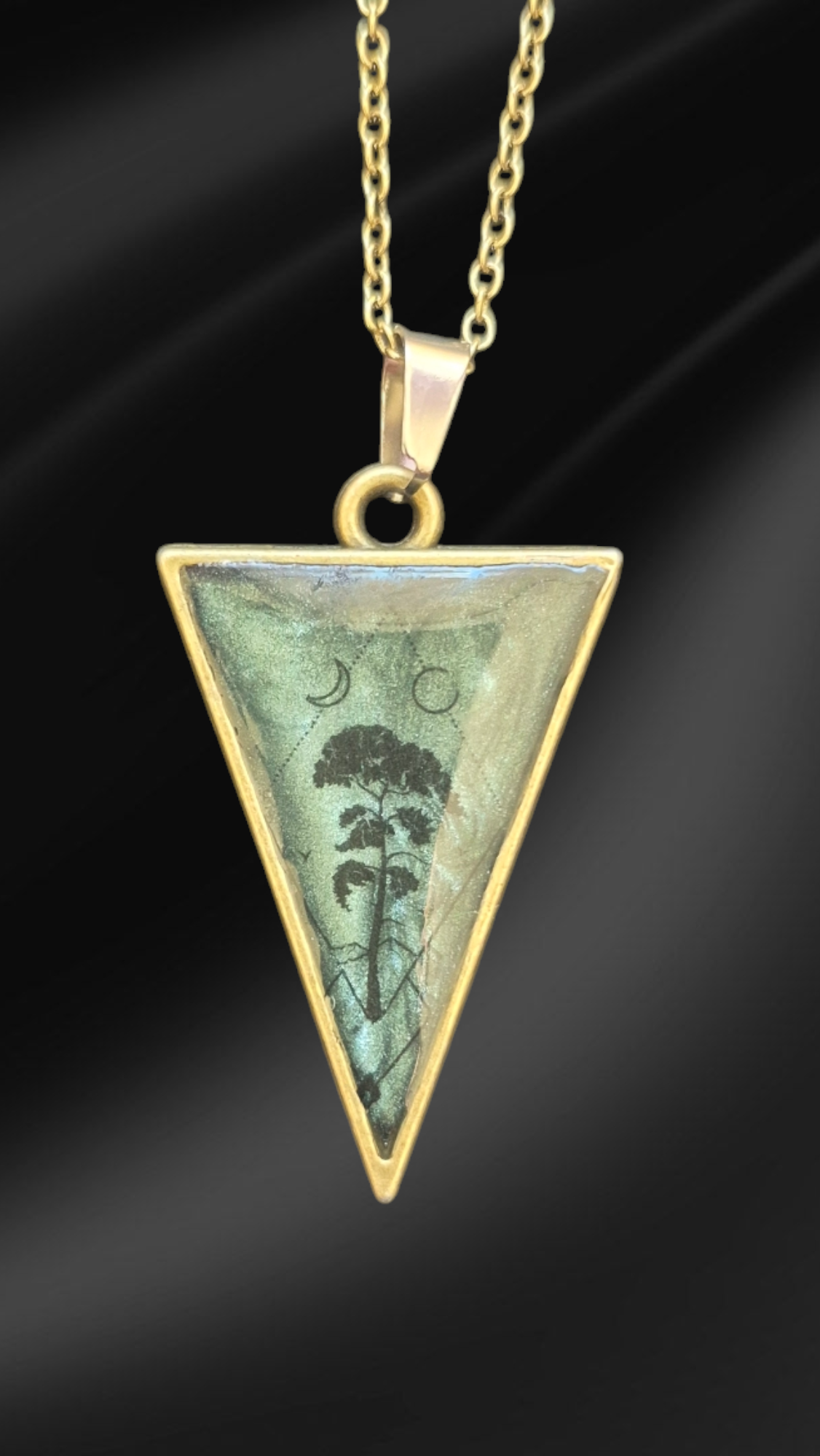 Tree Triangle Pendant Necklace