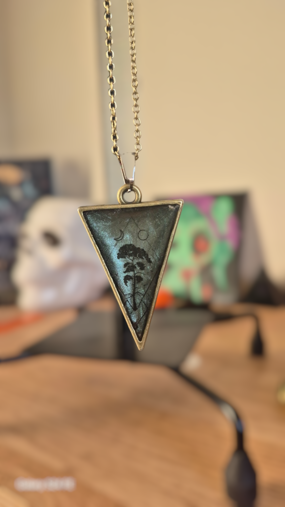 Tree Triangle Pendant Necklace