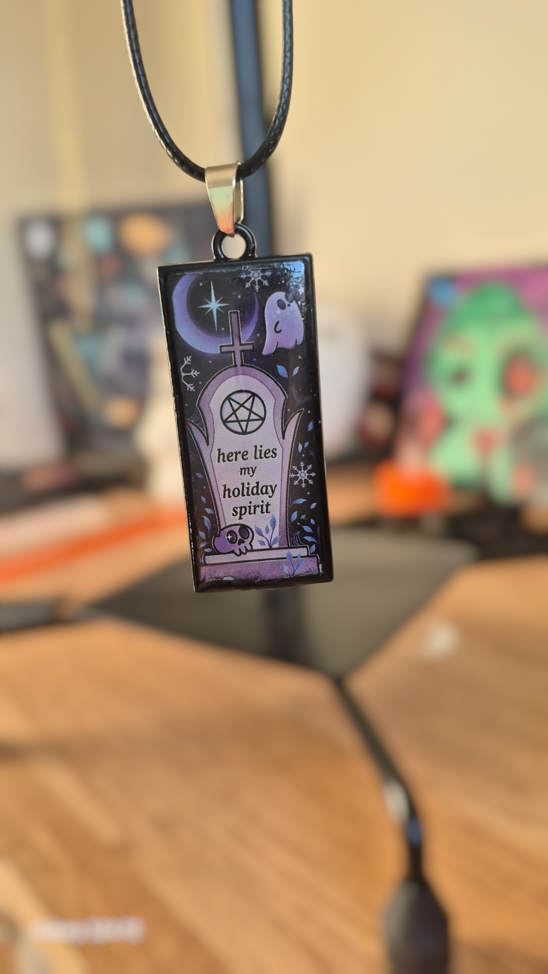 Tombstone Ghost Pendant Necklace