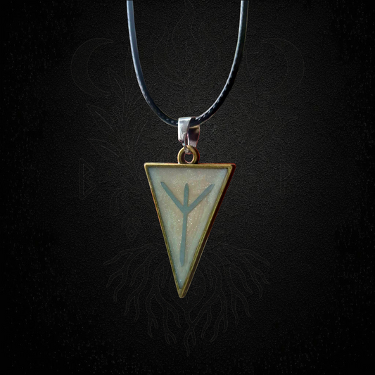 White Algiz Rune Necklace