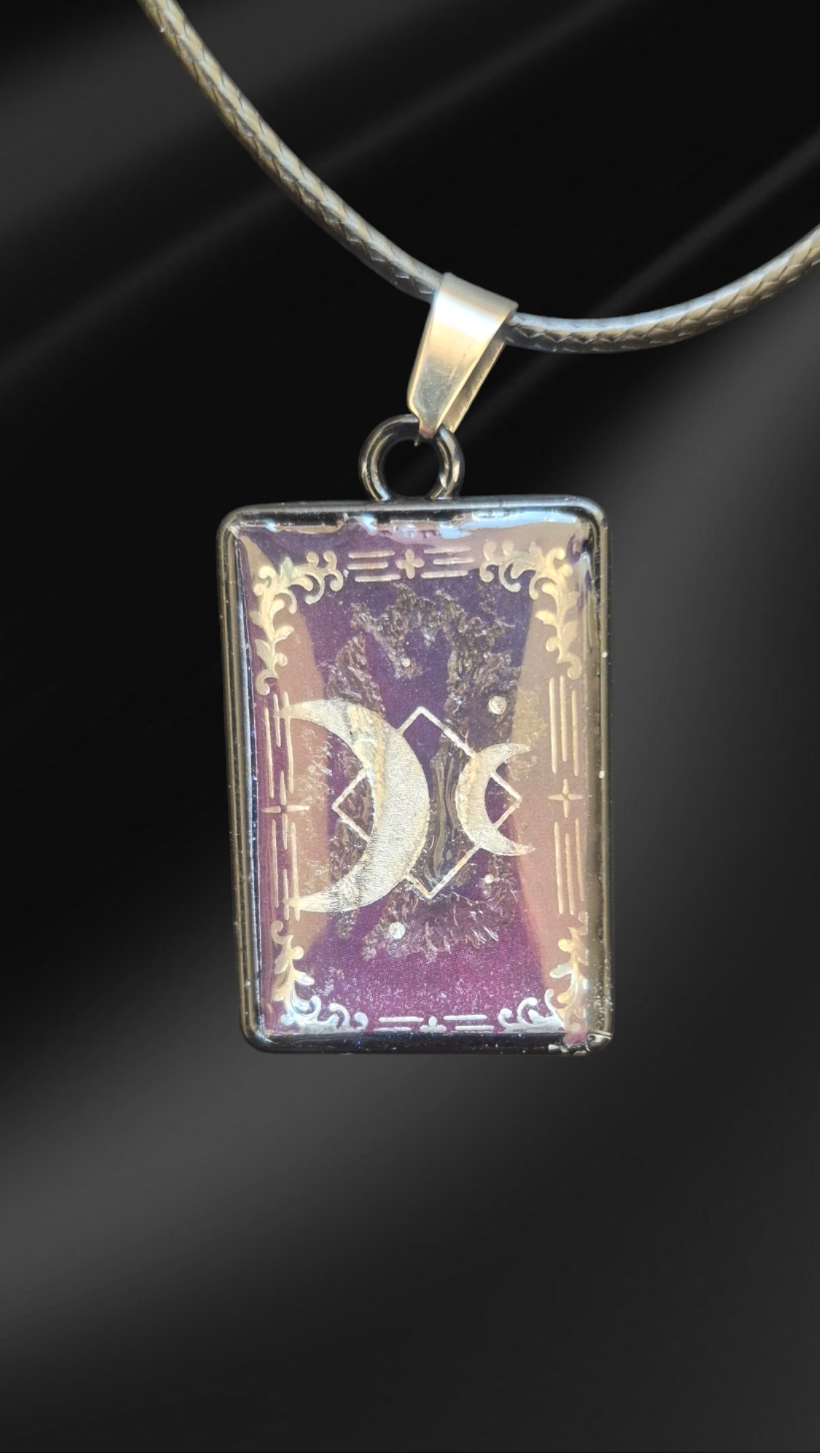 Purple Moon Pendant Necklace